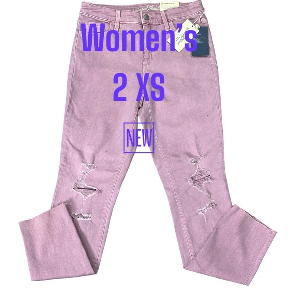 Women's Universal Thread 26 2 Regular Pants Jeans Denim Pink High Rise Skinny - Picture 2 of 12